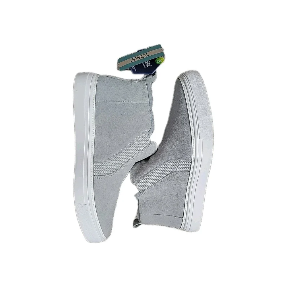 TOMS Bryce•Grey Suede/Faux‎ Fur•Women's Sz 10 Slip-On Ankle Bootie/Sneaker•NWT